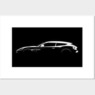 Aston Martin Vanquish Zagato Shooting Brake Silhouette Posters and Art